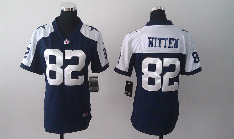 Womens Dallas Cowboys 82 Jason Witten Blue Nike Thanksgiving Jerseys